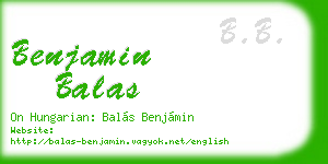 benjamin balas business card