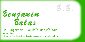 benjamin balas business card